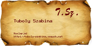 Tuboly Szabina névjegykártya
